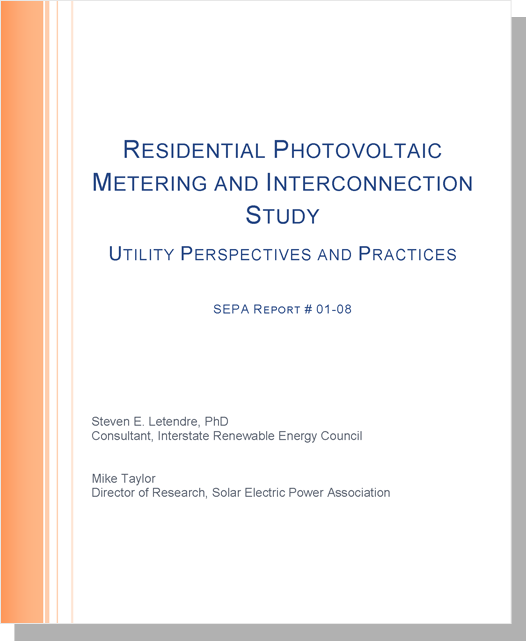 Residential Photovoltaic Metering and Interconnection Study