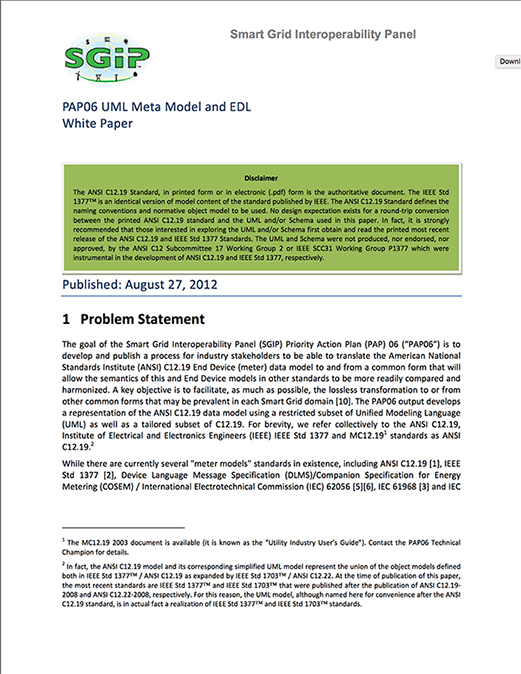 PAP06 UML Meta Model and EDL White Paper