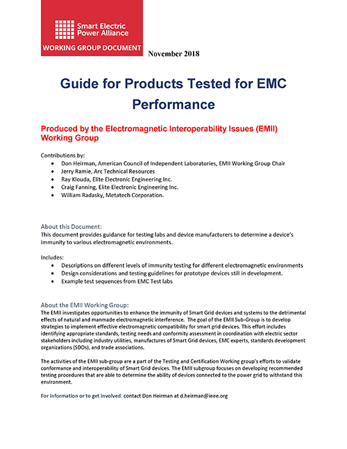 Guide for Products Tested for EMC Performance