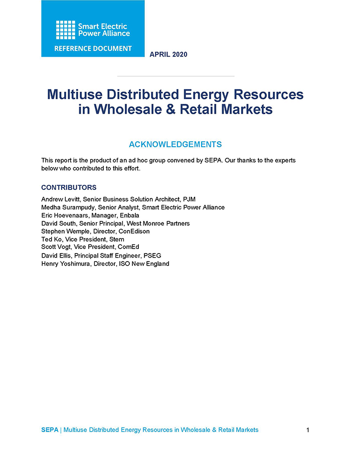 Multi-use Distributed Energy Resources in Wholesale & Retail Markets