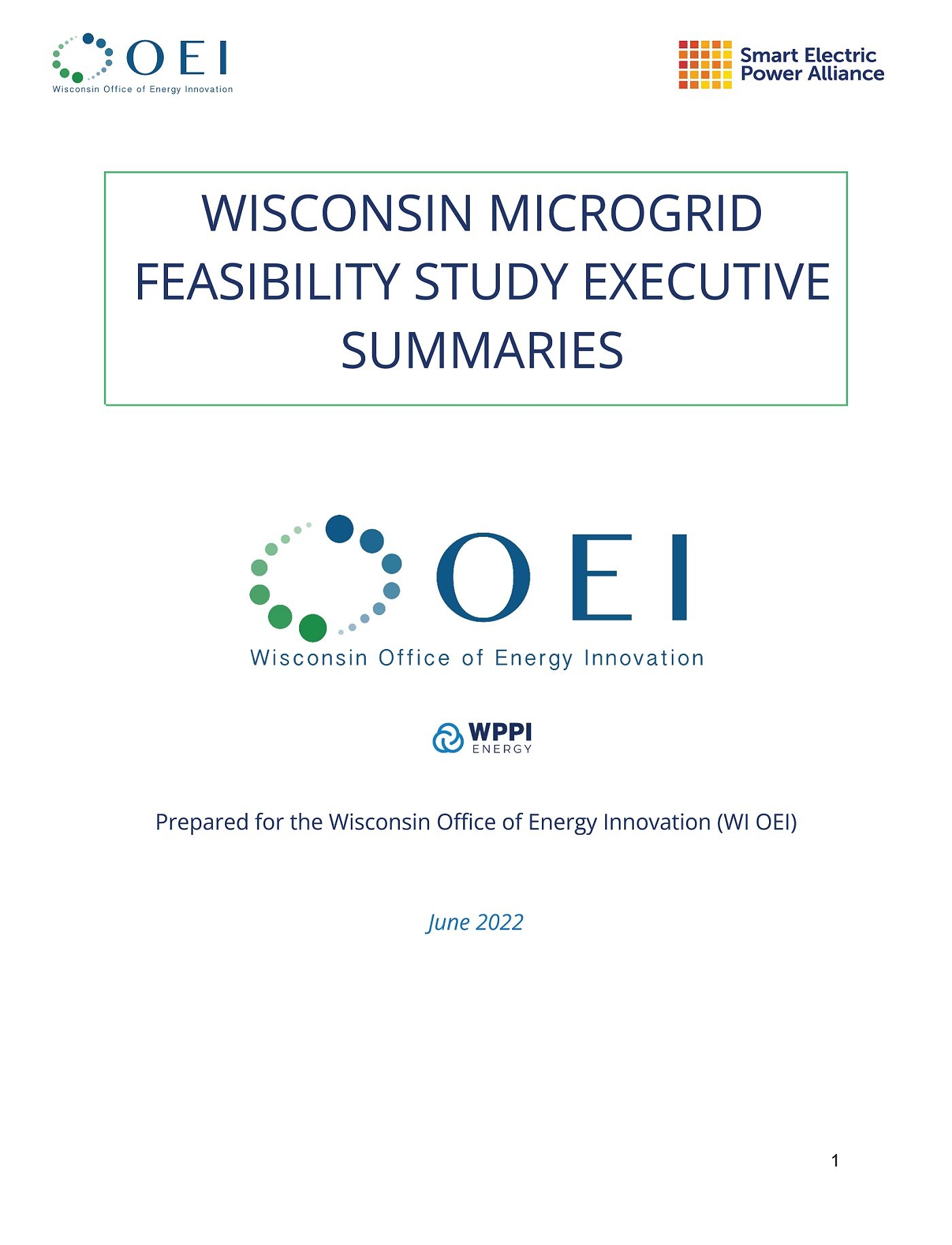 Microgrid Feasibility Studies – Wisconsin Office of Energy Innovation Grant