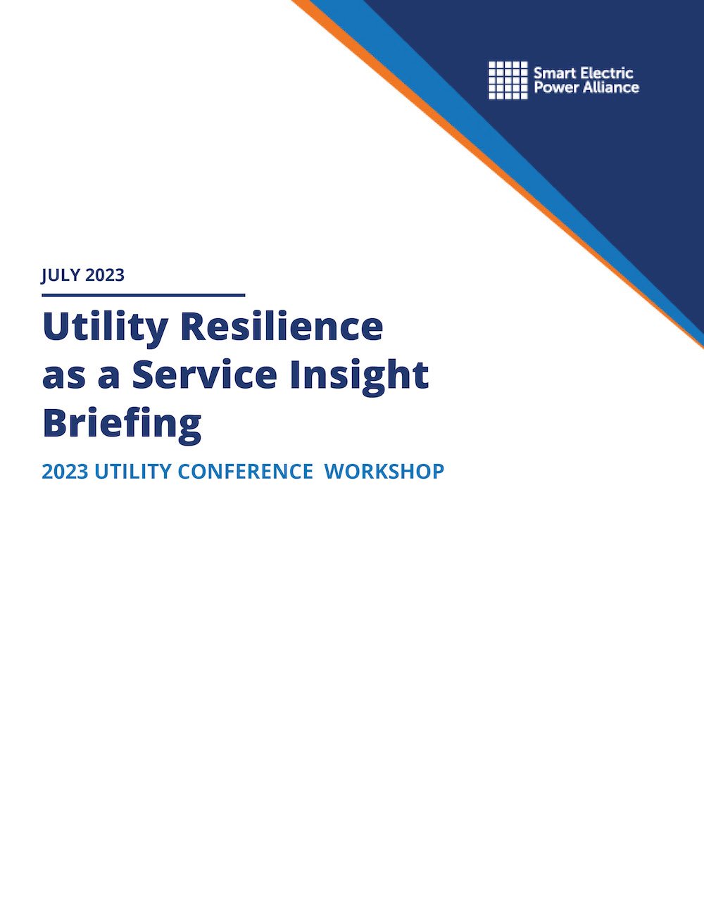 Utility Resilience as a Service Workshop Briefing