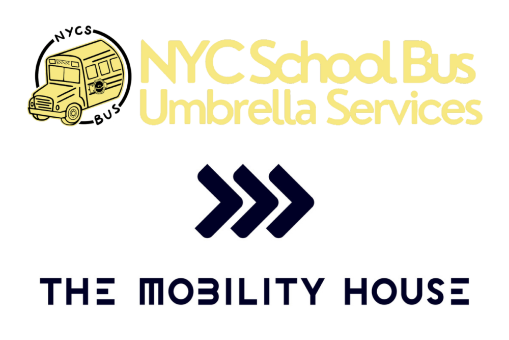 NYC School Bus Umbrella Services Logo and The Mobility House Logo