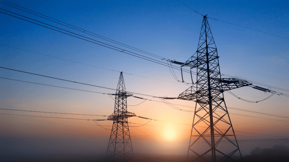 powerlines during a sunrise